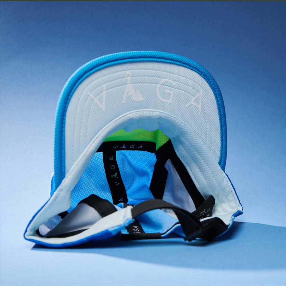 View of the inside of a VAGA Unisex Club Cap in the Pastel Blue/Mint/Light Blue/Neon Yellow colourway (8217272320162)
