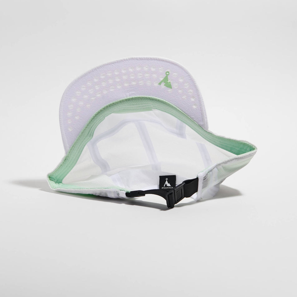 Underside view of the VAGA Unisex Featherlight Cap in the White colourway.