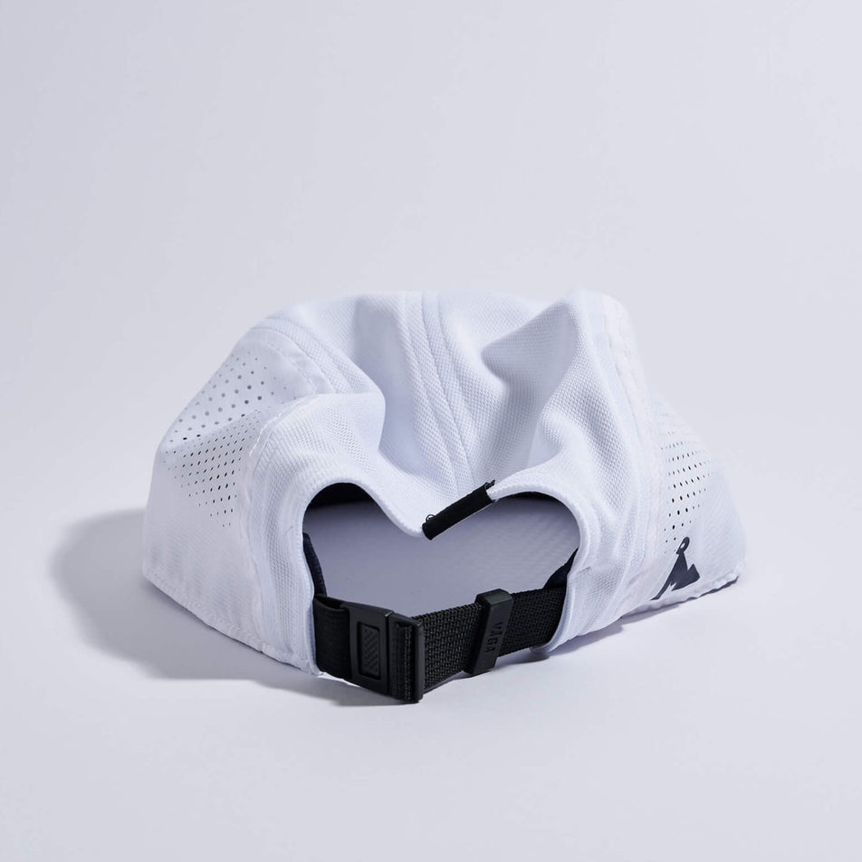 Back view of the VAGA Unisex Feather Racing Cap in the White colourway.