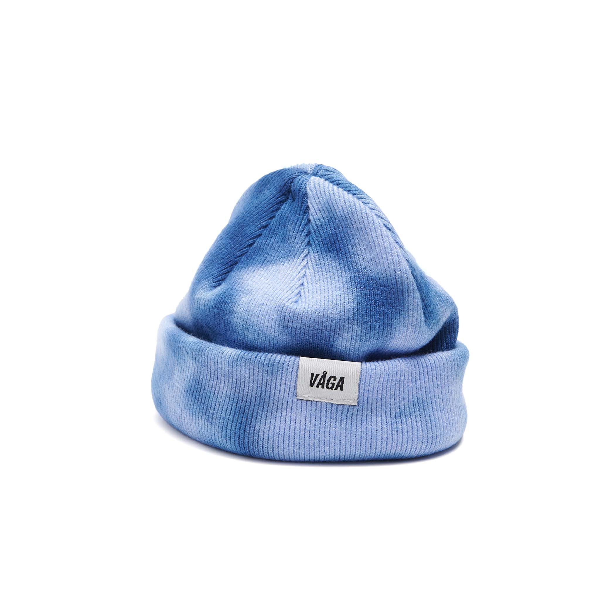 VAGA Unisex Fine Rib Tie Dye Beanie - Blue/Postal Blue | Run4It