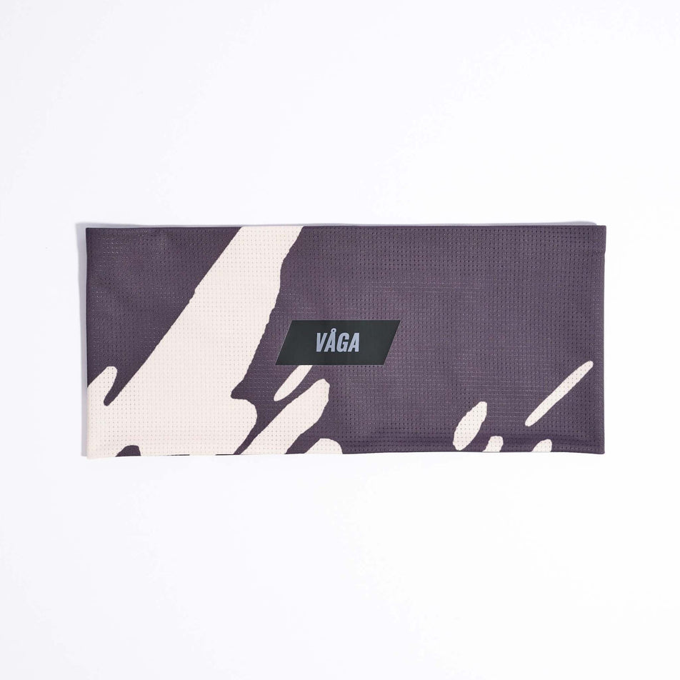 Front view of the VAGA Unisex Lightweight Mesh Headband in the Charcoal/Taupe colourway.