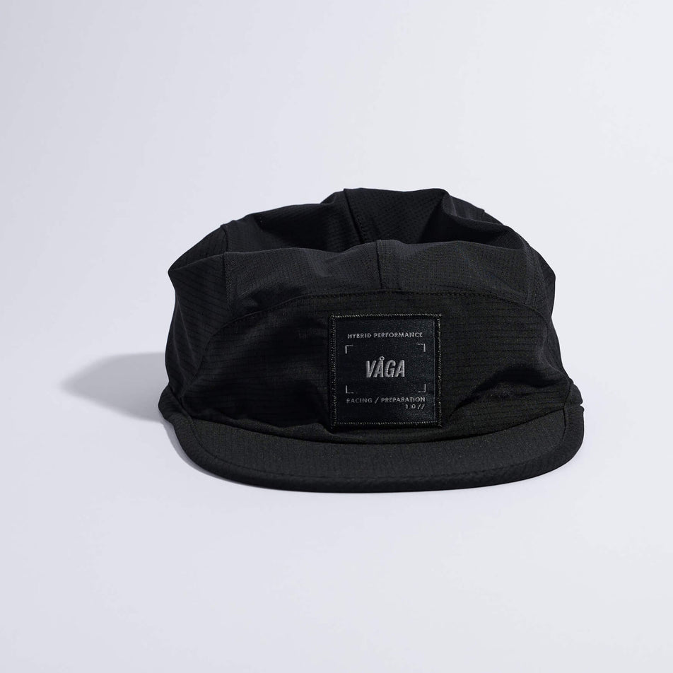 Front view of the VAGA Unisex Transit Lite Cap in the Black colourway.