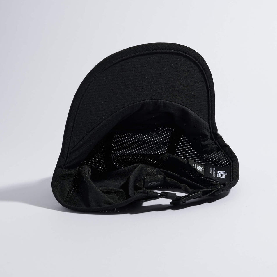 The underside of the VAGA Unisex Transit Lite Cap in the Black colourway.