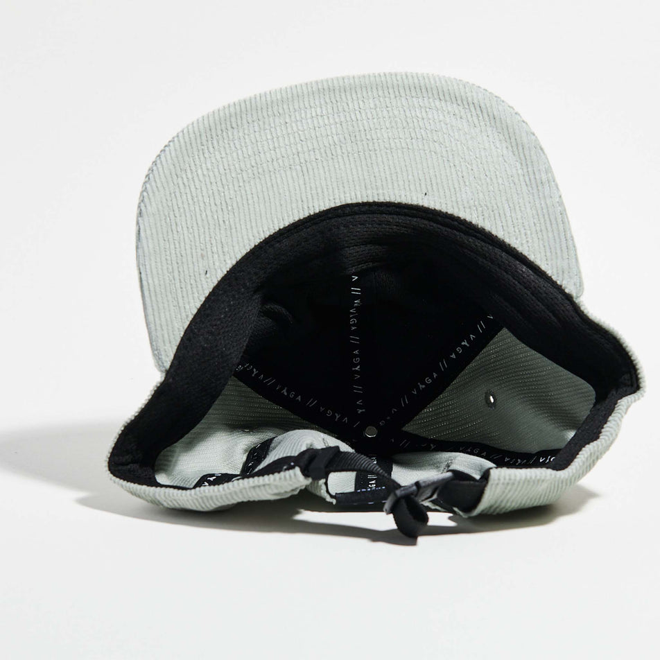 Inside view of the VAGA Unisex Corduroy Cap in the Sage Green colourway. (8751578153122)