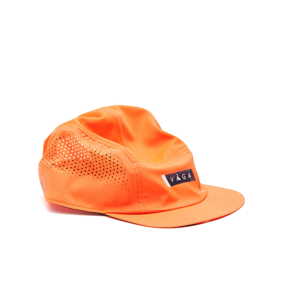 A VAGA Unisex Feather Racing Cap in the Neon Orange/Navy Blue colourway.  (8551957168290)