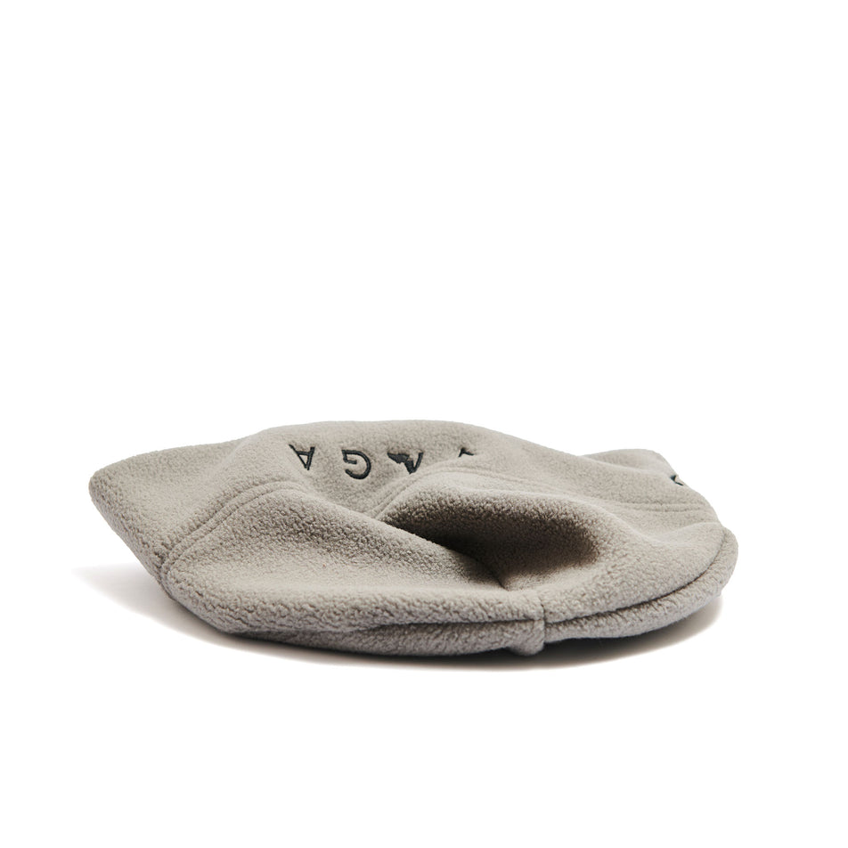 Flat lay view of a VÅGA Unisex Fleece Beanie in the Taupe colourway. (8487123976354)