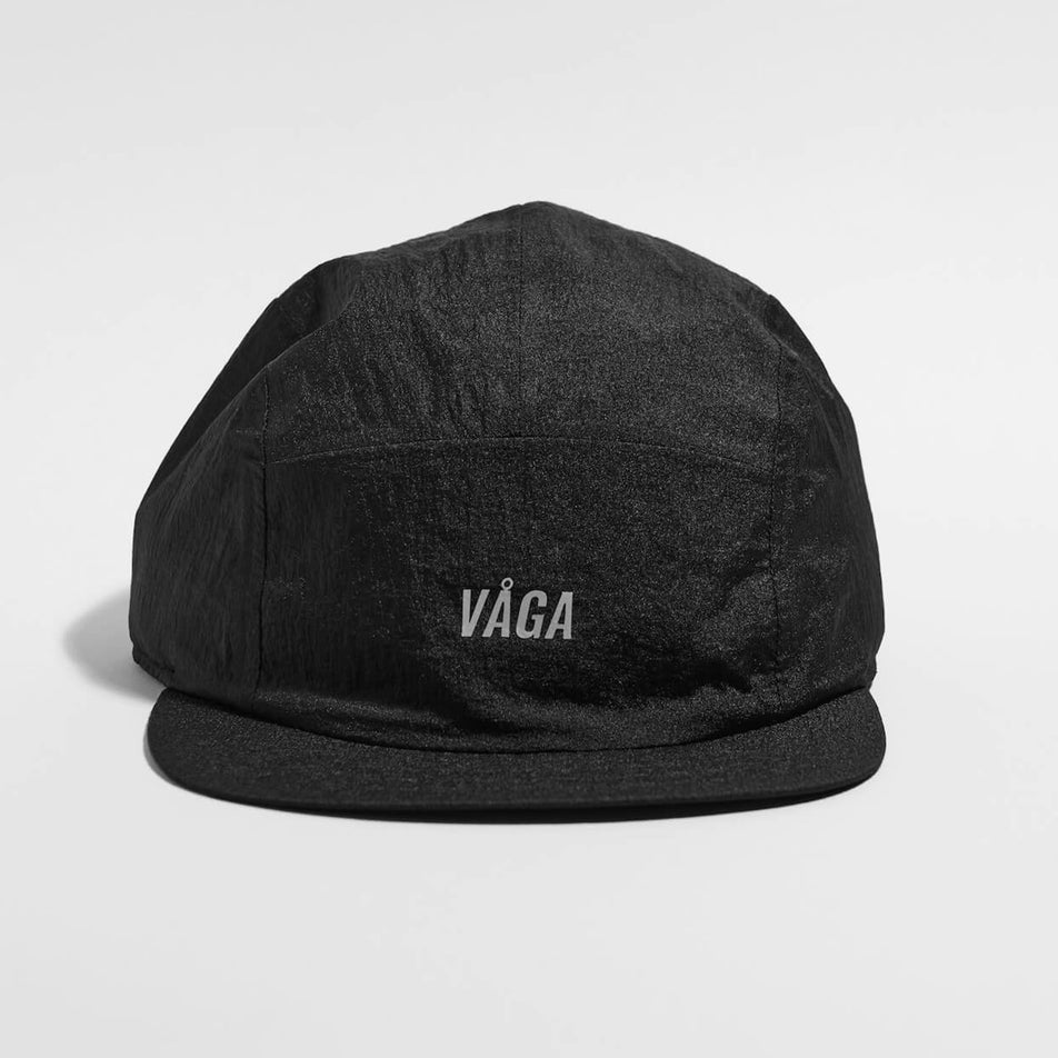 Front view of the VAGA Unisex Wind-resistant Cap in the Storm Black colourway. 