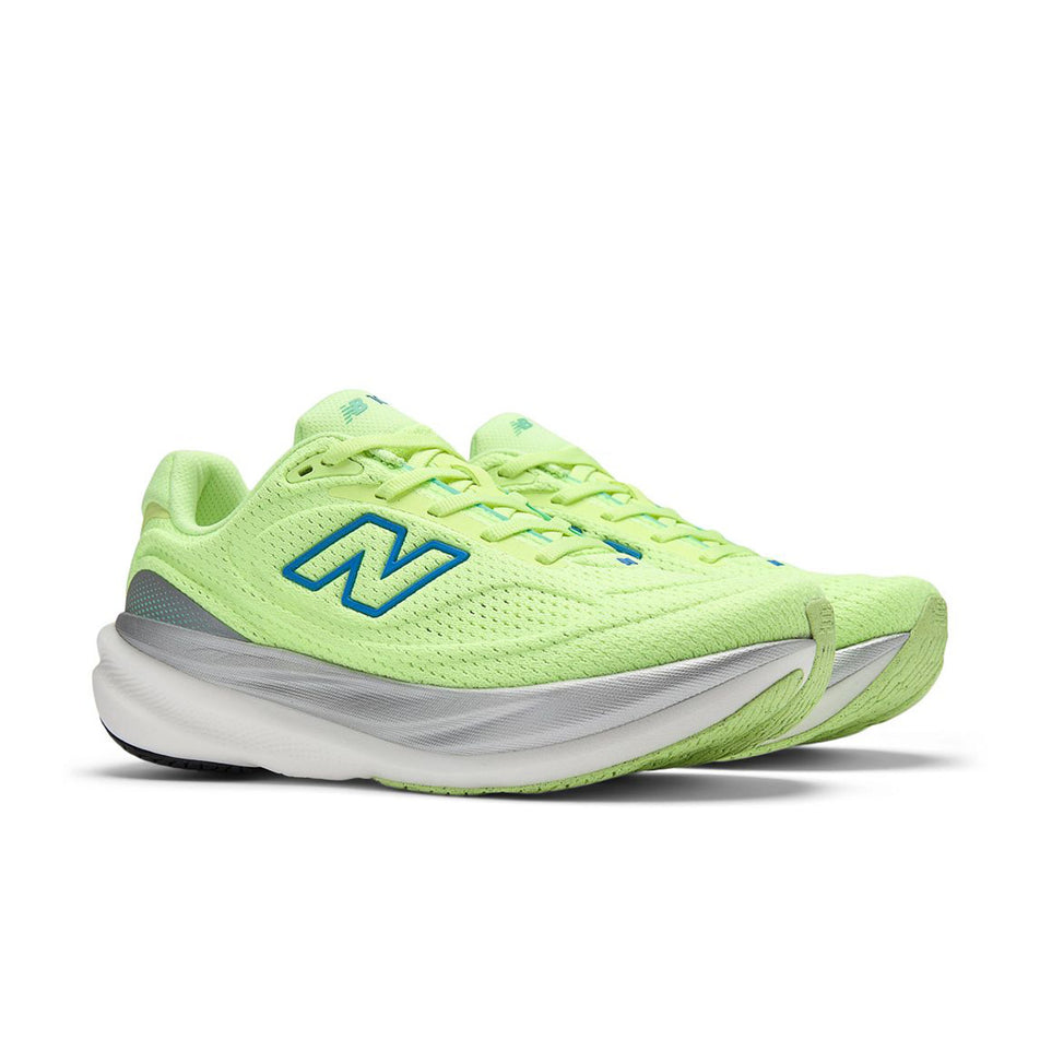 A pair of New Balance Women's 1080 V15 Running Shoes in the Afterglow/Blue Bird colourway.