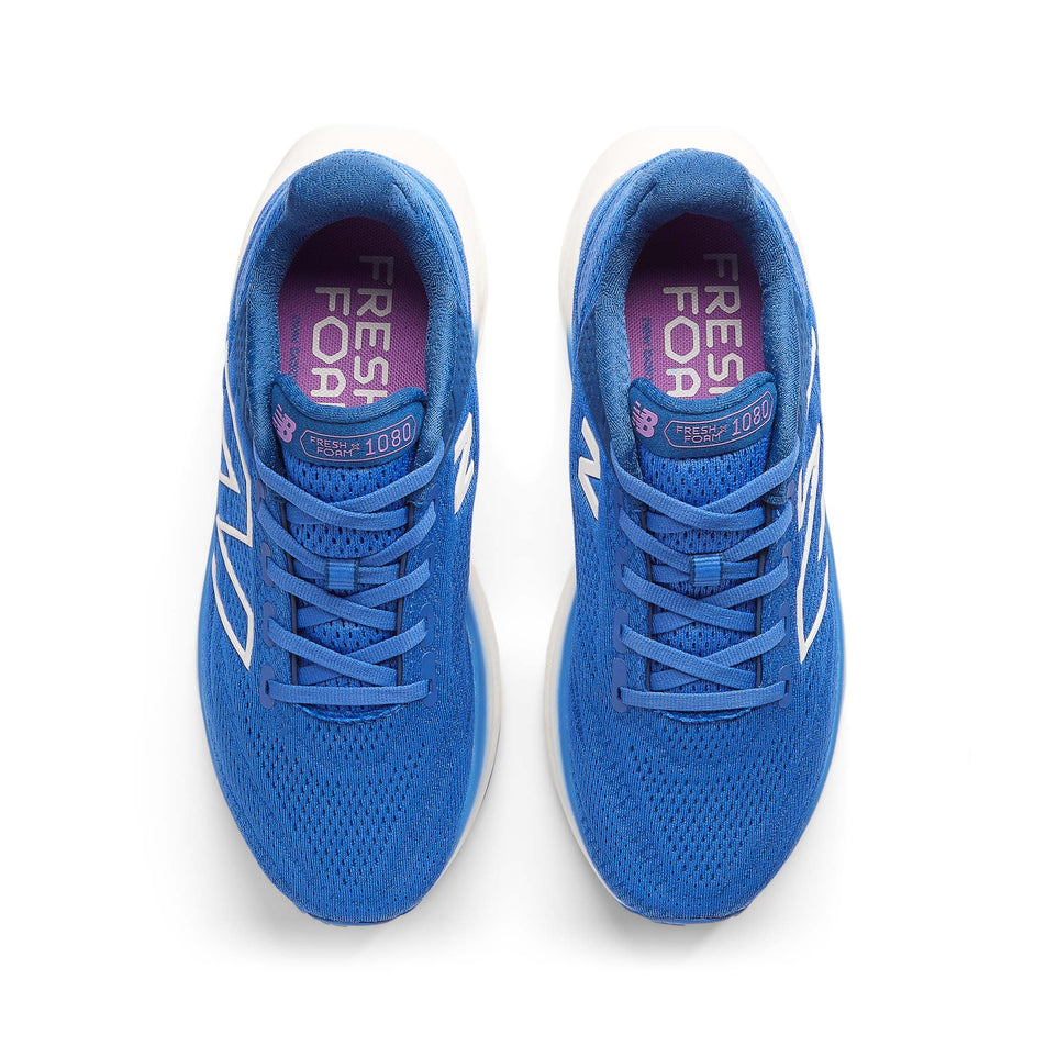 The uppers on a pair of New Balance Women's Fresh Foam X 1080v13 Running Shoes in the Marine Blue colourway (8104333770914)