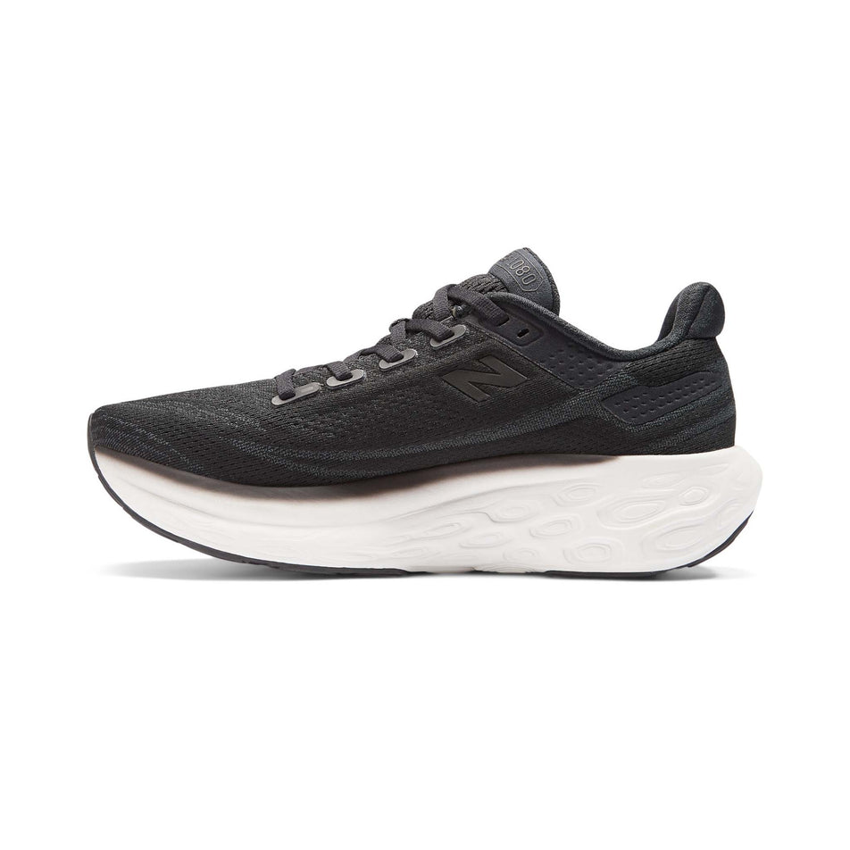 Medial side of the right shoe from a pair of New Balance Women's Fresh Foam X 1080 V13 Running Shoes in the Black colourway (8407060316322)