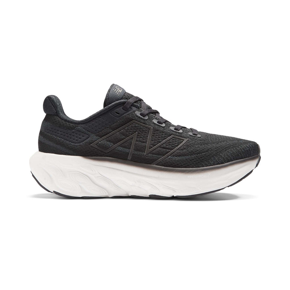 Lateral side of the right shoe from a pair of New Balance Women's Fresh Foam X 1080 V13 Running Shoes in the Black colourway (8407060316322)