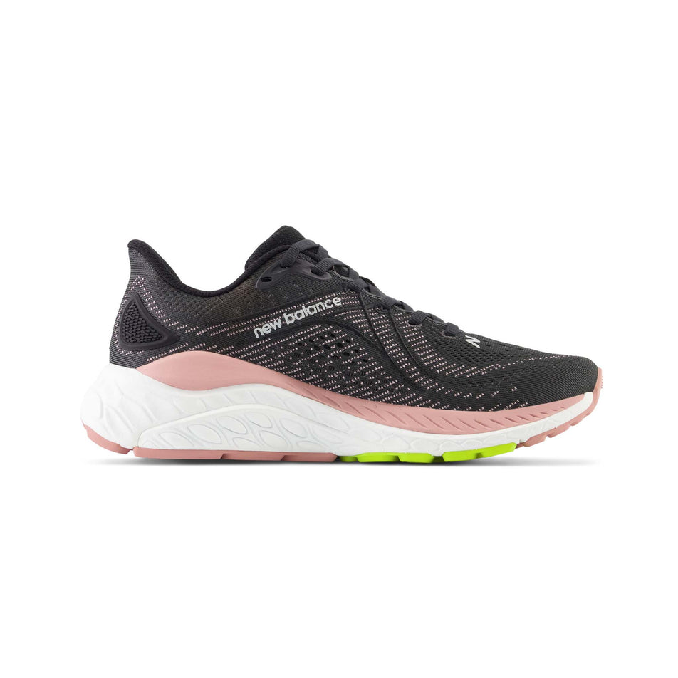 Medial side of the left shoe from a pair of New Balance Women's Fresh Foam X 860 V13 Running Shoes in the Black (001) colourway (7983845998754)