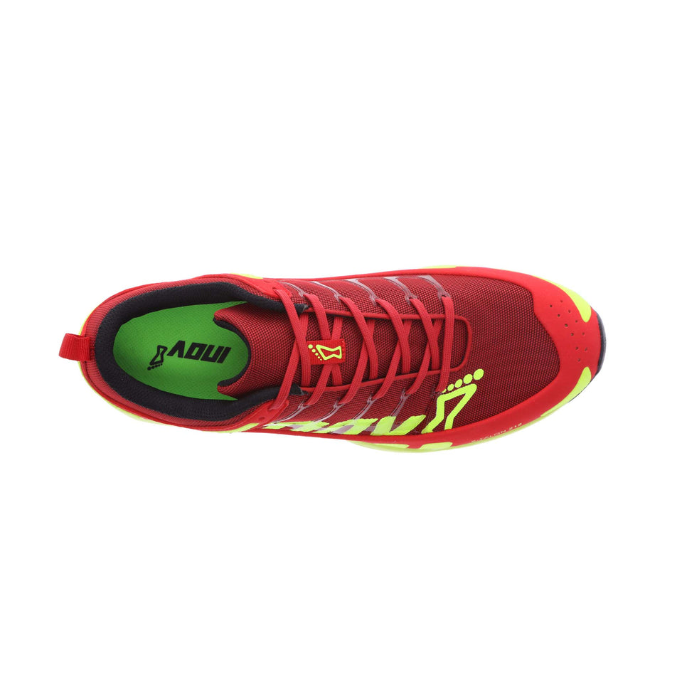 Right shoe upper view of Inov-8 Men's X-Talon 212 v2 Running Shoes in red (7759983640738)
