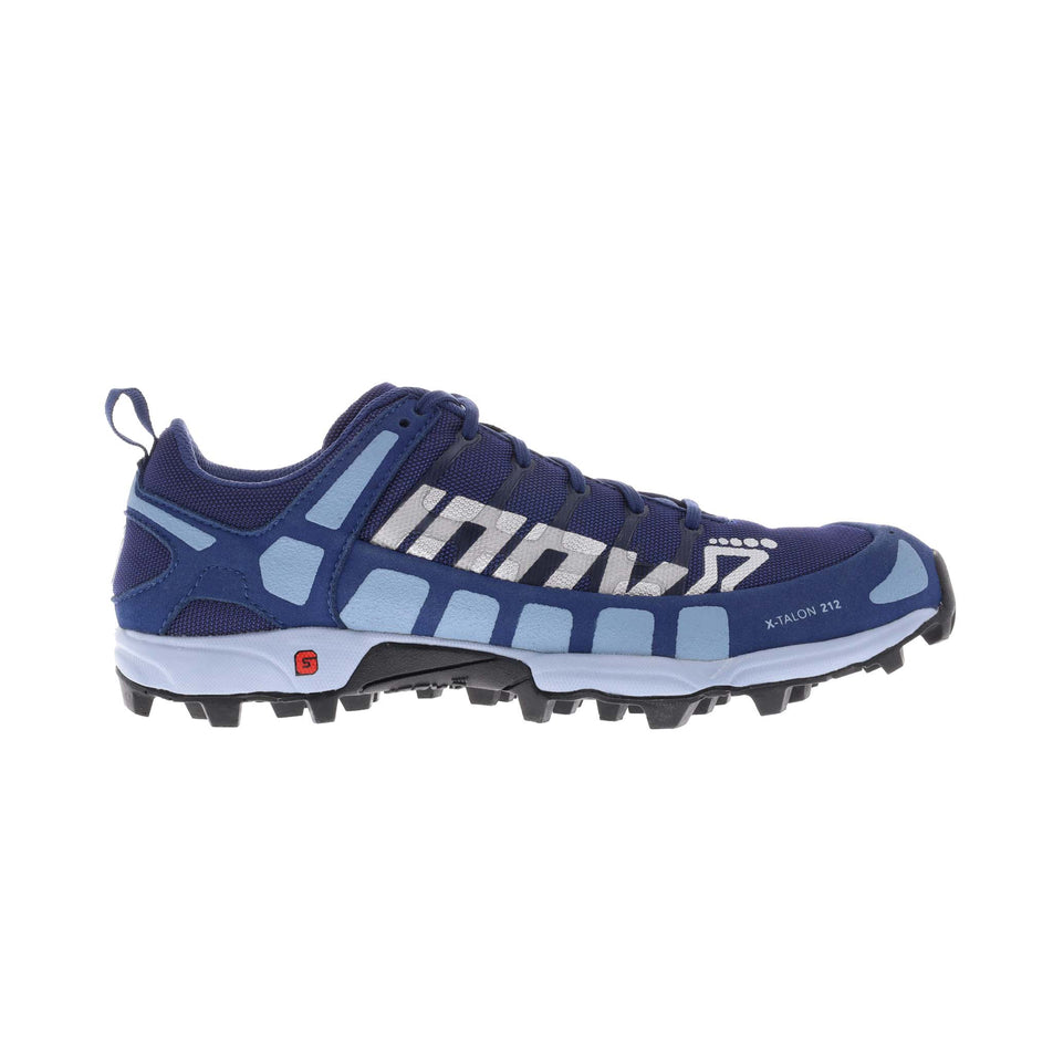 Right shoe lateral view of Inov-8 Women's X-Talon 212 v2 Running Shoes in blue (7759990685858)