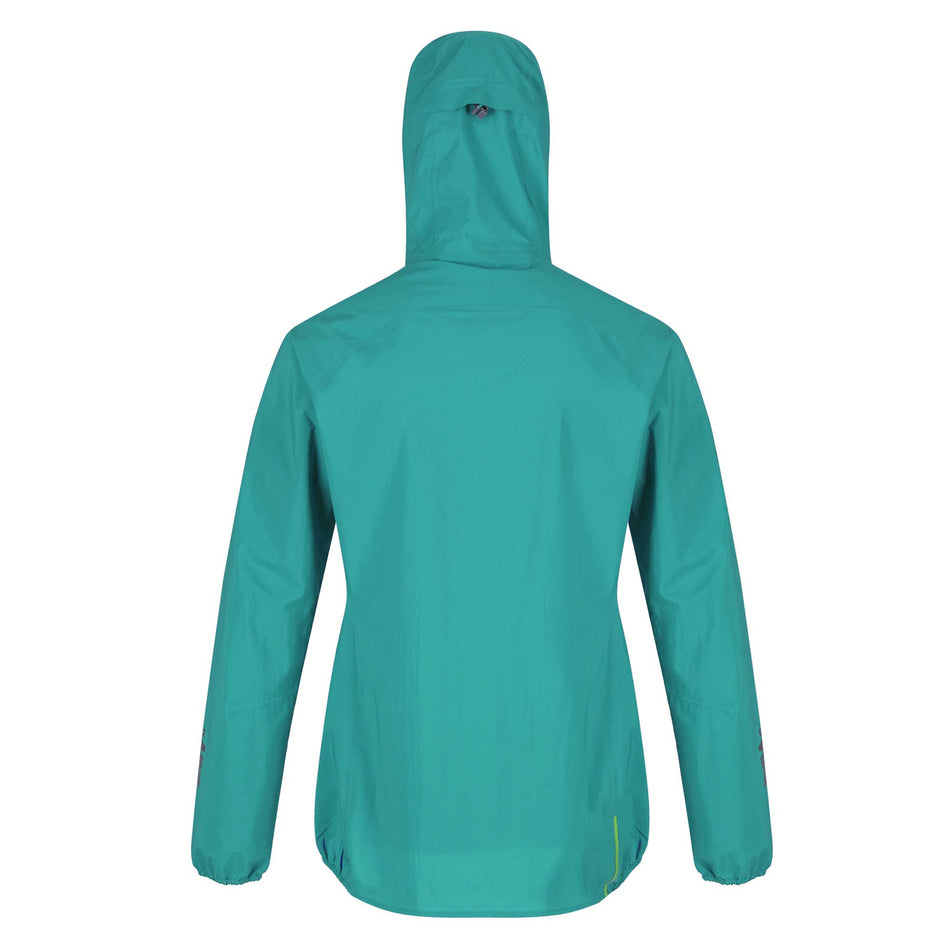 Rear view of Inov-8 Women's Stormshell FZ Running Jacket in green (6914569470114)