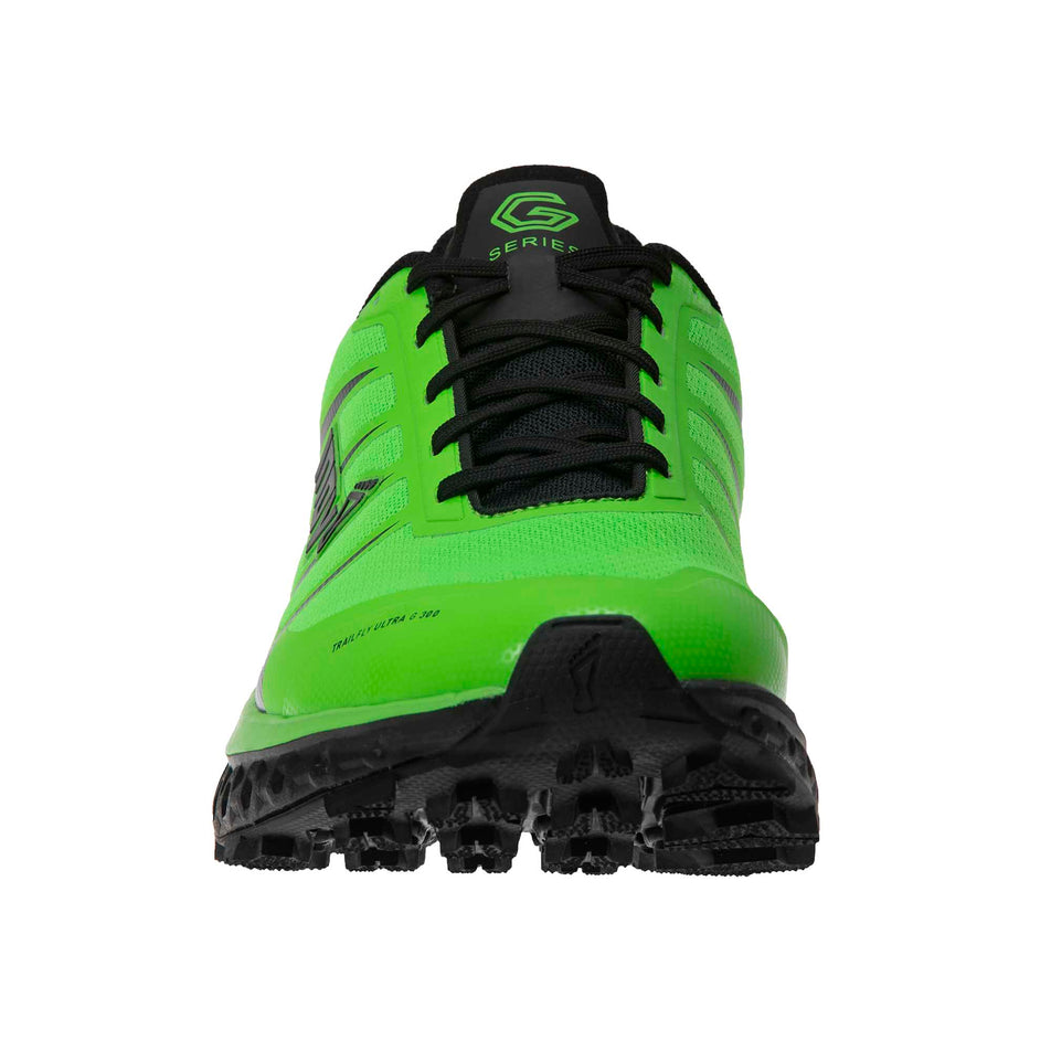 Forefoot and lace area on the right shoe from a pair of women's Inov-8 TrailFly Ultra G 300 Max (6897229627554)