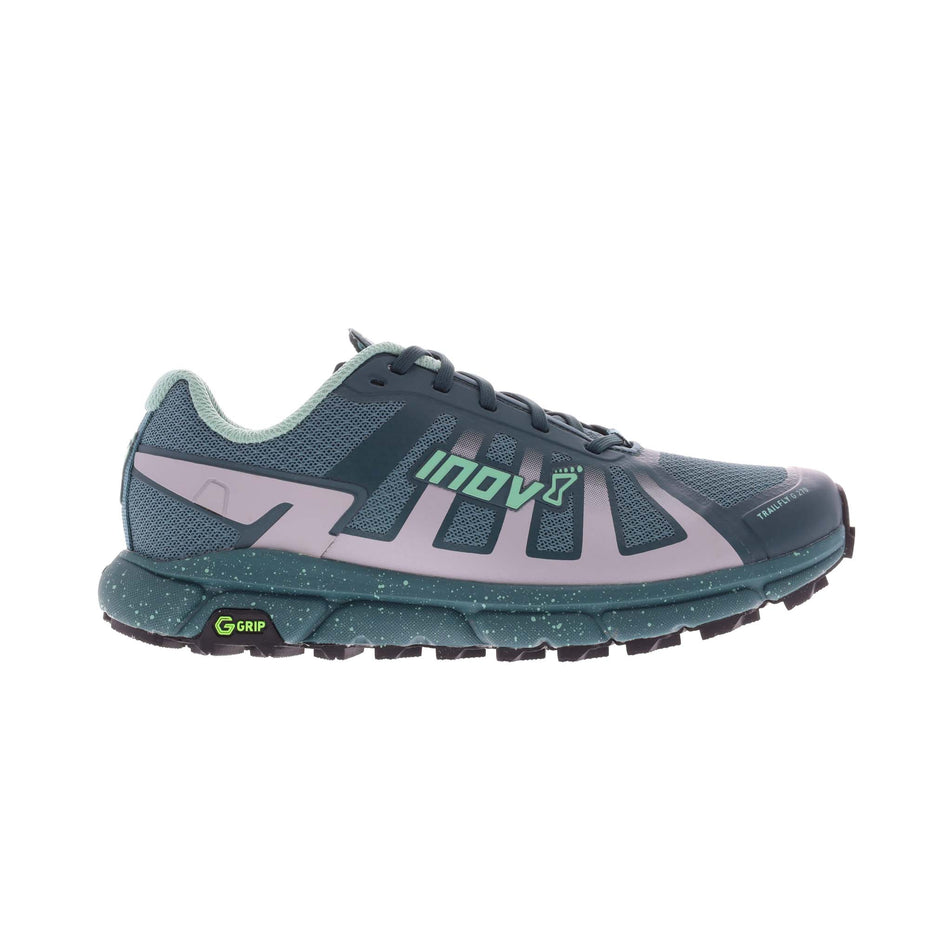 Lateral view of women's inov-8 trailfly g270 running shoes (7371381407906)