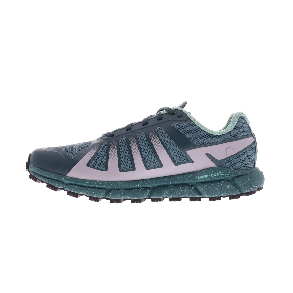 Medial view of women's inov-8 trailfly g270 running shoes (7371381407906)