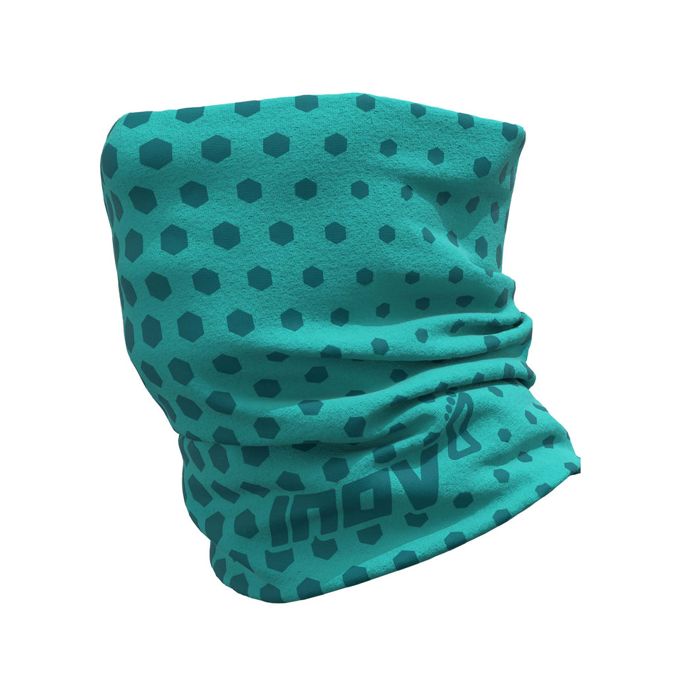 Front angled view of Inov8 Running Snood in teal (7674854310050)