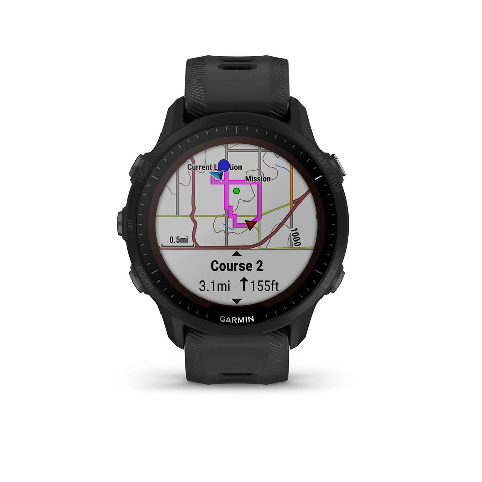 Map view on Garmin Forerunner 955 Solar Smartwatch in Black (7577925714082)