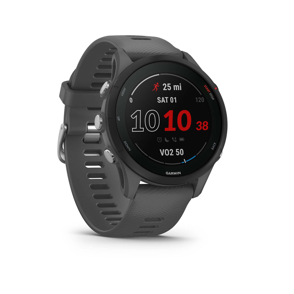 Time screen of Garmin Forerunner 255 Smartwatch in Slate Grey (7528360968354)