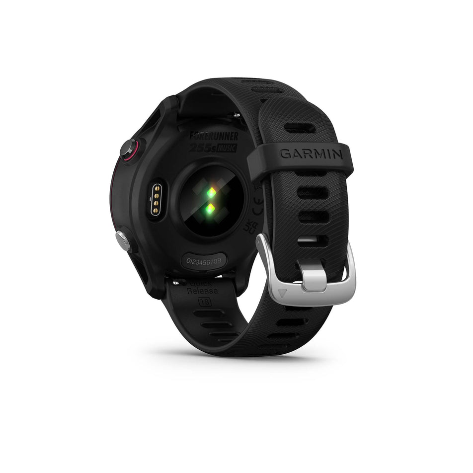 Heart rate sensor on Garmin Forerunner 255S Music Smartwatch in Black (7528498331810)