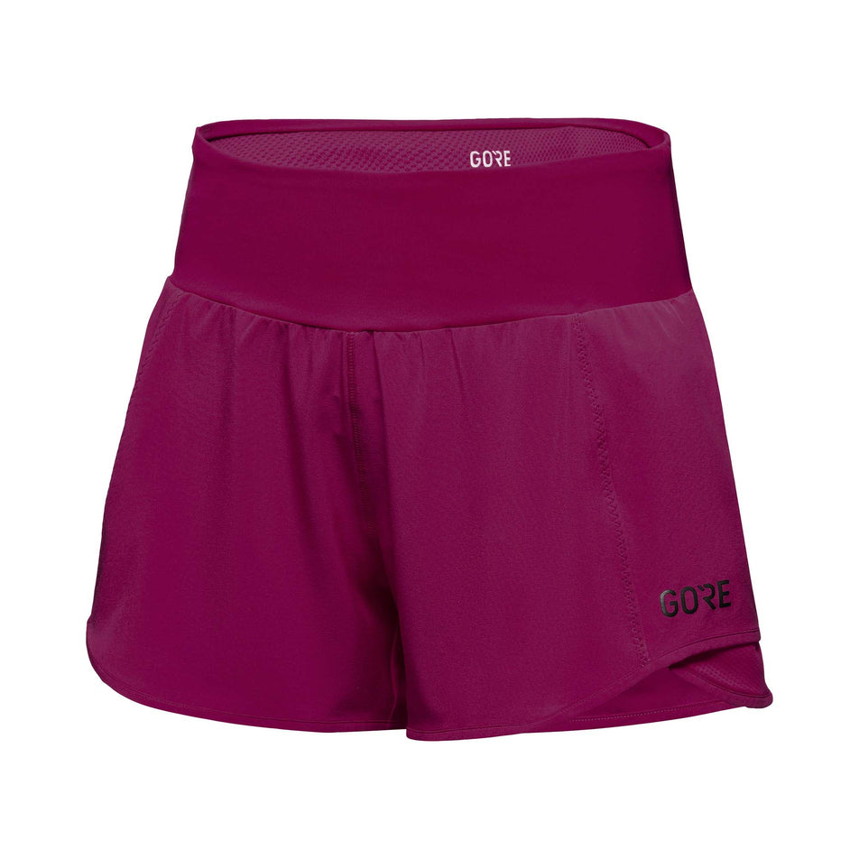 Front view of Gore Wear Women's R5 Light Running Shorts in purple. (7763462619298)