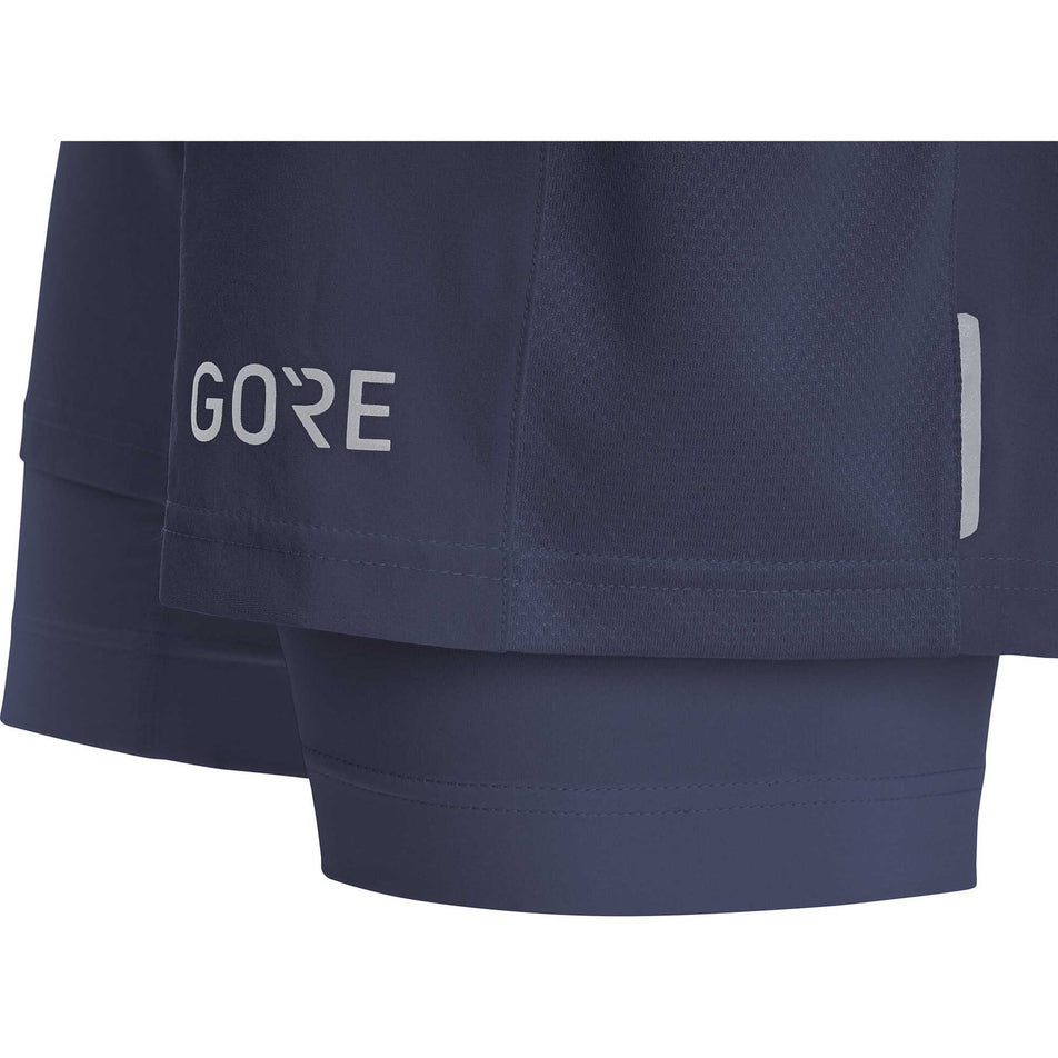 Front Logo View of Men's Gore Wear R5 2in1 Shorts (6918360498338)