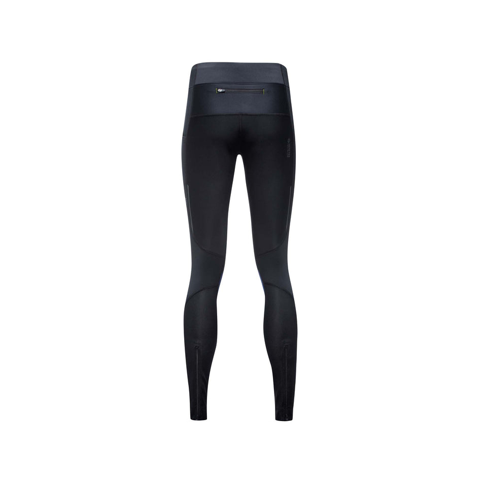 Behind view of women's gore wear r5 gtx I running tights in black (7596640010402)