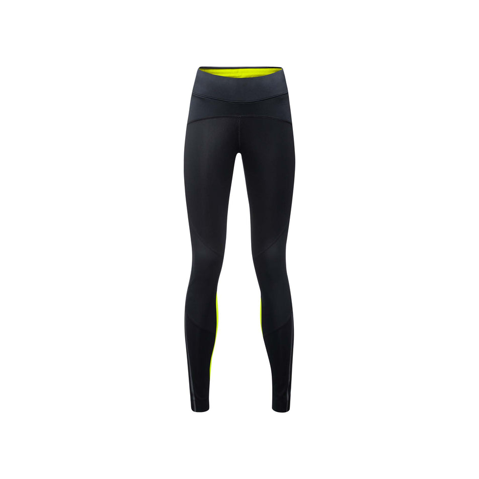 Front view of women's gore wear r5 gtx I running tights in black (7596640010402)