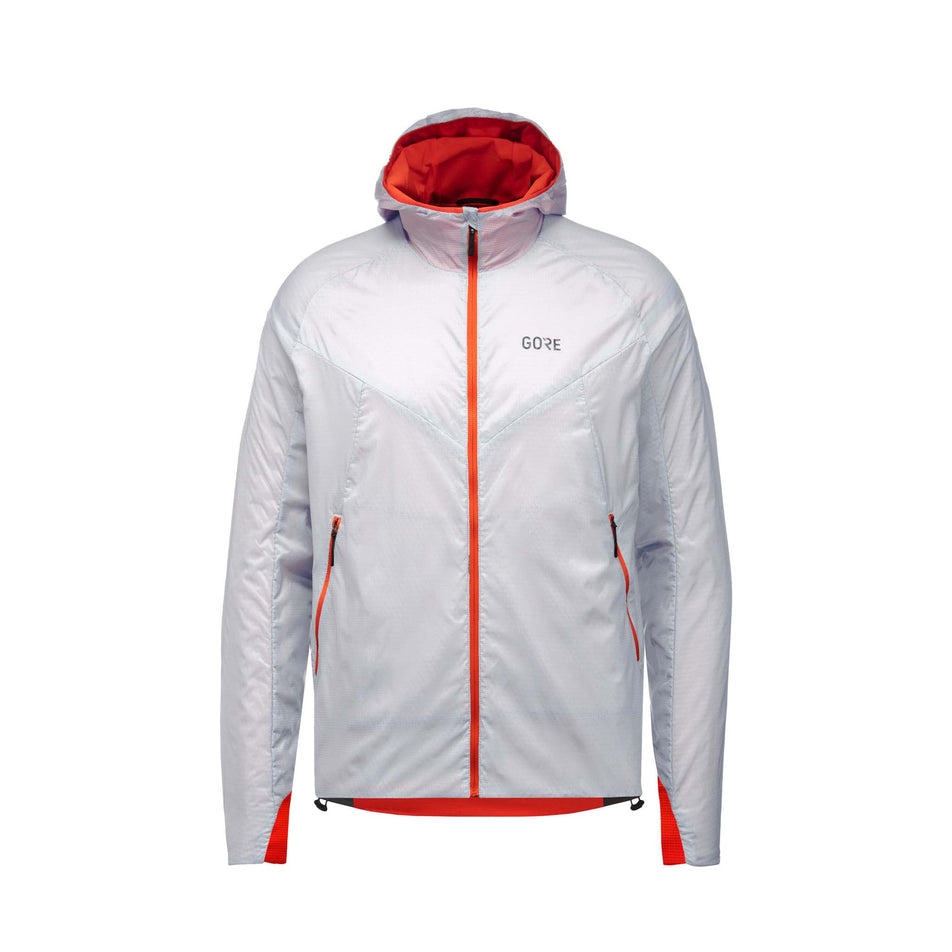 Front view of men's gore wear r5 gtx I insulated jacket in white (7595537465506)