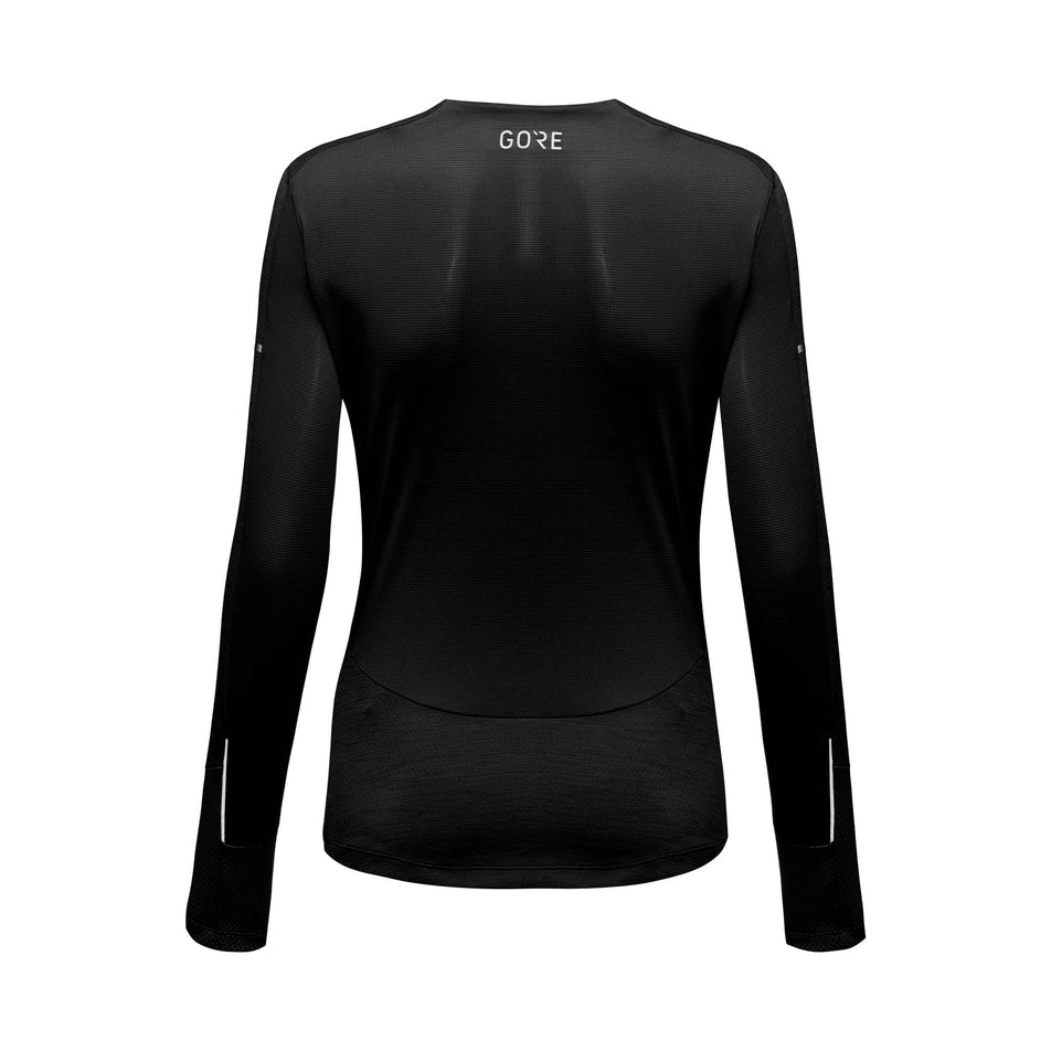 Back view of women's gore wear vivid long sleeve shirt in black (7596637323426)