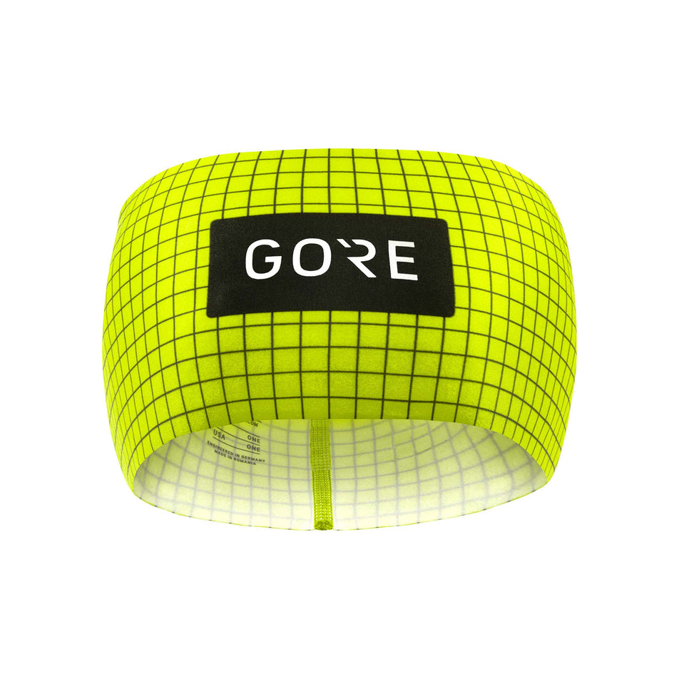 Front view of Gore Wear Unisex Grid Headband in yellow (7595245928610)