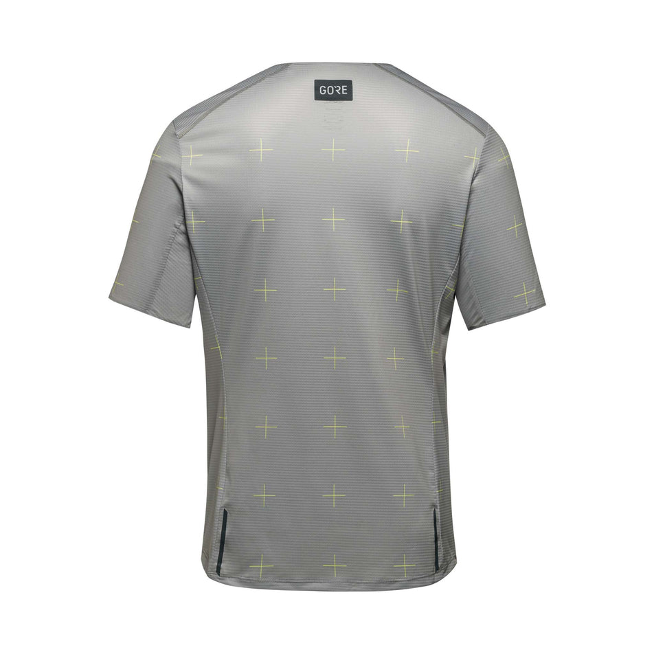 Back view of Gore Wear Men's Contest Daily Running Tee in grey. (7763435028642)