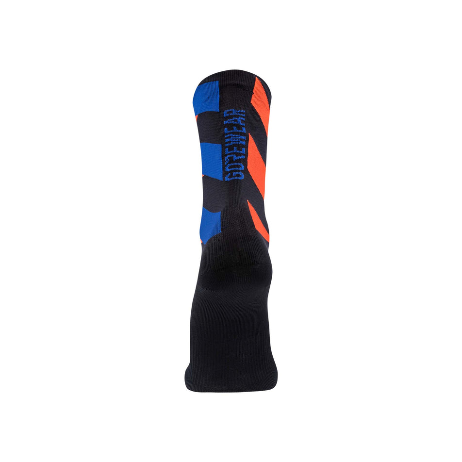 Rear view of a sock from a pair of GORE Wear Essential Signal Socks in the Black/Fireball colourway (7895654924450)
