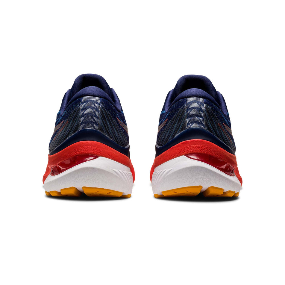 Posterior view of men's asics gel-kayano 29 running shoes in blue (7520555434146)