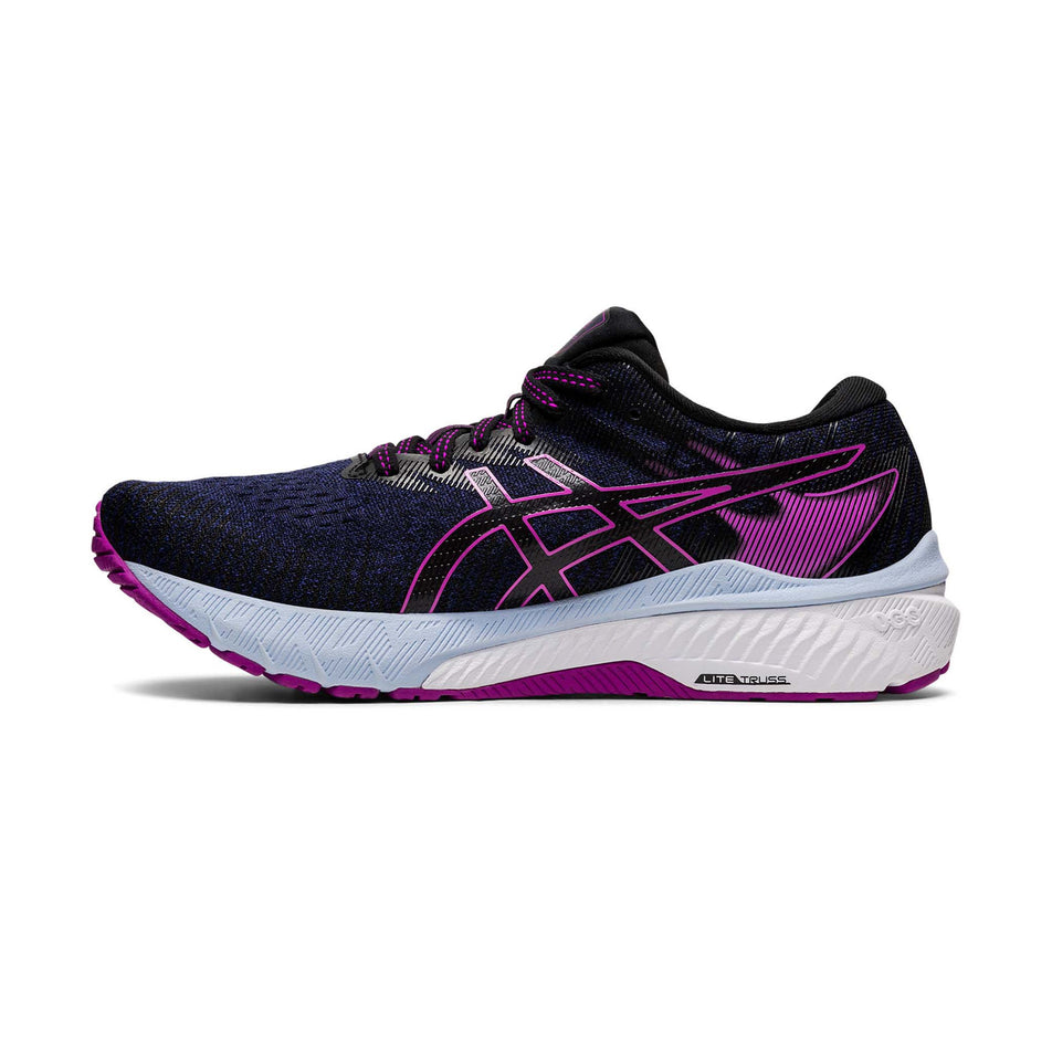 Medial view of women's asics gt-2000 10 running shoes in black (7601258561698)