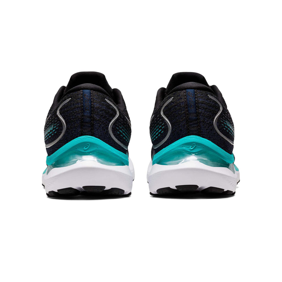 Posterior view of women's asics gel-cumulus 24 running shoes in black (7520613695650)