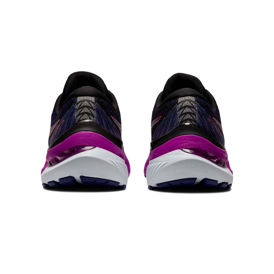Posterior view of women's asics gel-kayano 29 running shoes in black (7520591380642)