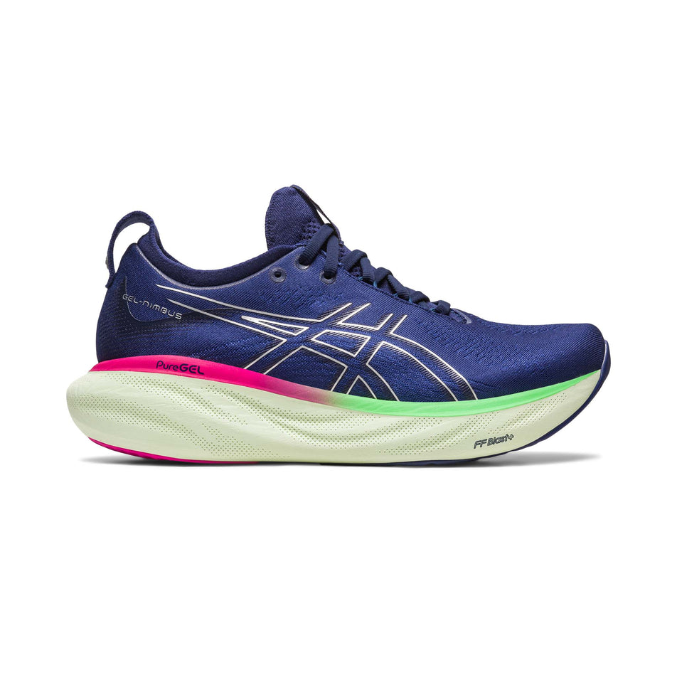 Lateral side of the right shoe from a pair of women's Asics Gel-Nimbus 25 Running Shoes (7744933986466)