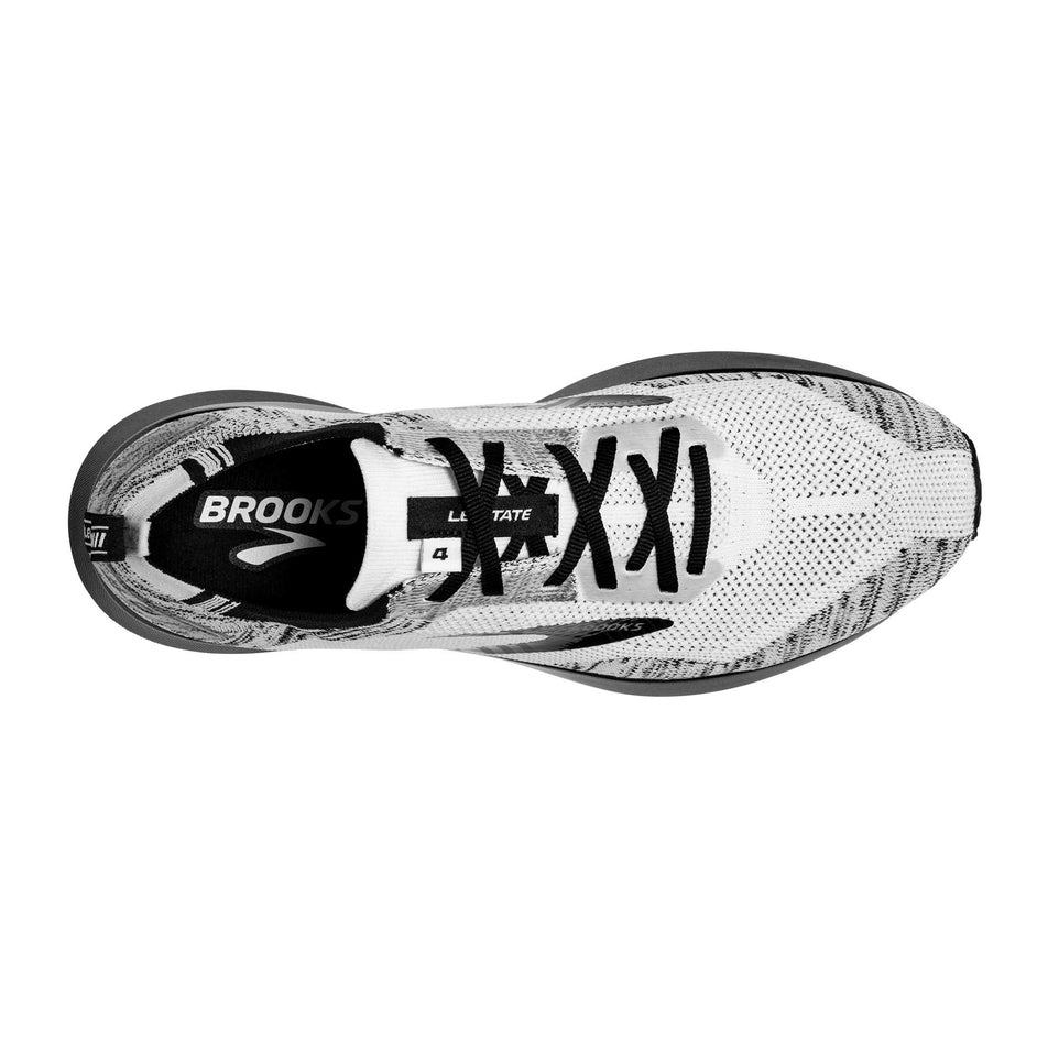 The upper and lace area on the right shoe from a pair of men's Brooks Levitate 4 (6896571482274)