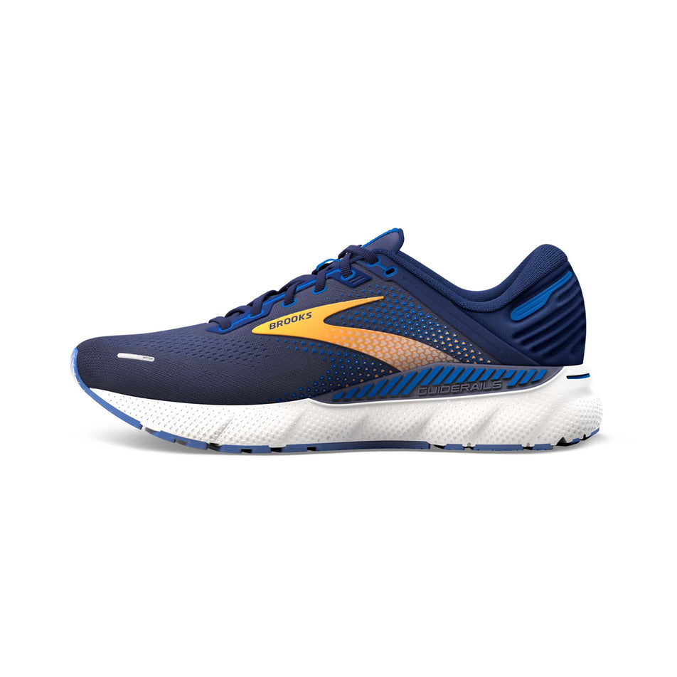 Right shoe medial view of Brooks Men's Adrenaline GTS 22 Running Shoes in blue (7709826252962)