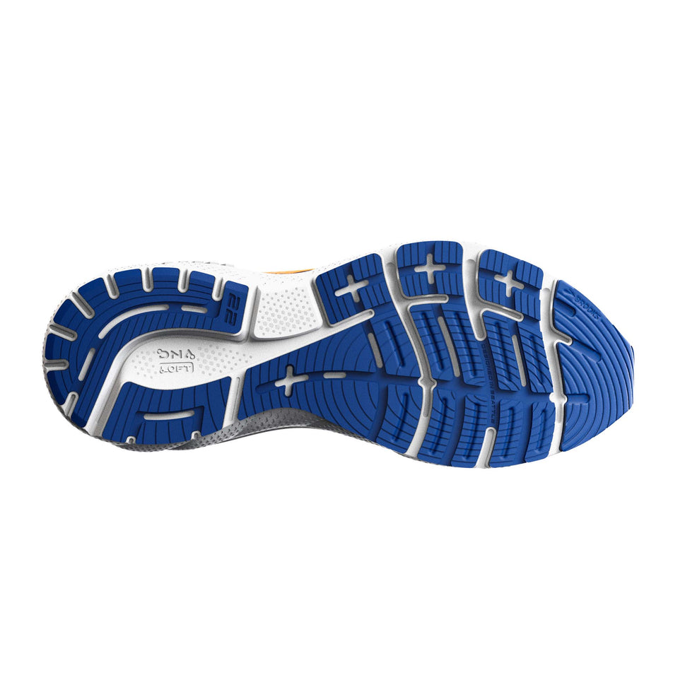 Right shoe outsole view of Brooks Men's Adrenaline GTS 22 2E Running Shoes in blue (7709831987362)