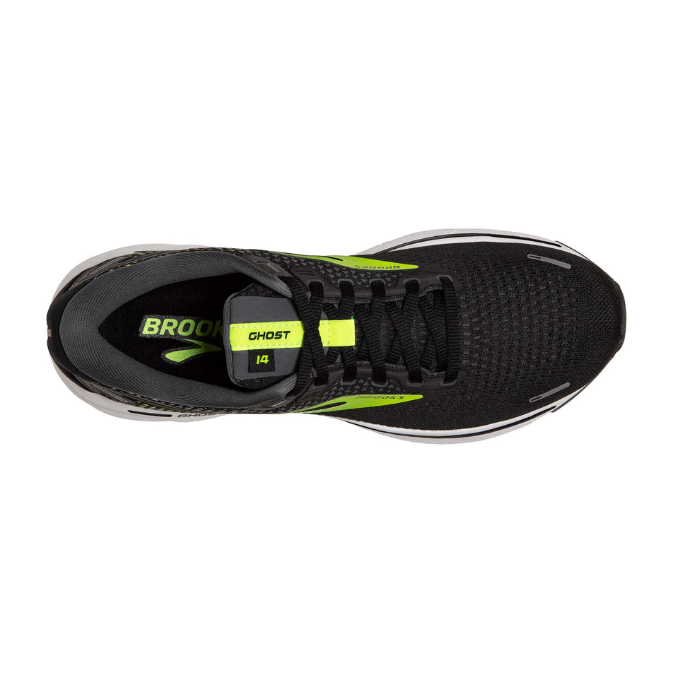 Upper view of men's brooks ghost 14 running shoes (7229835215010)