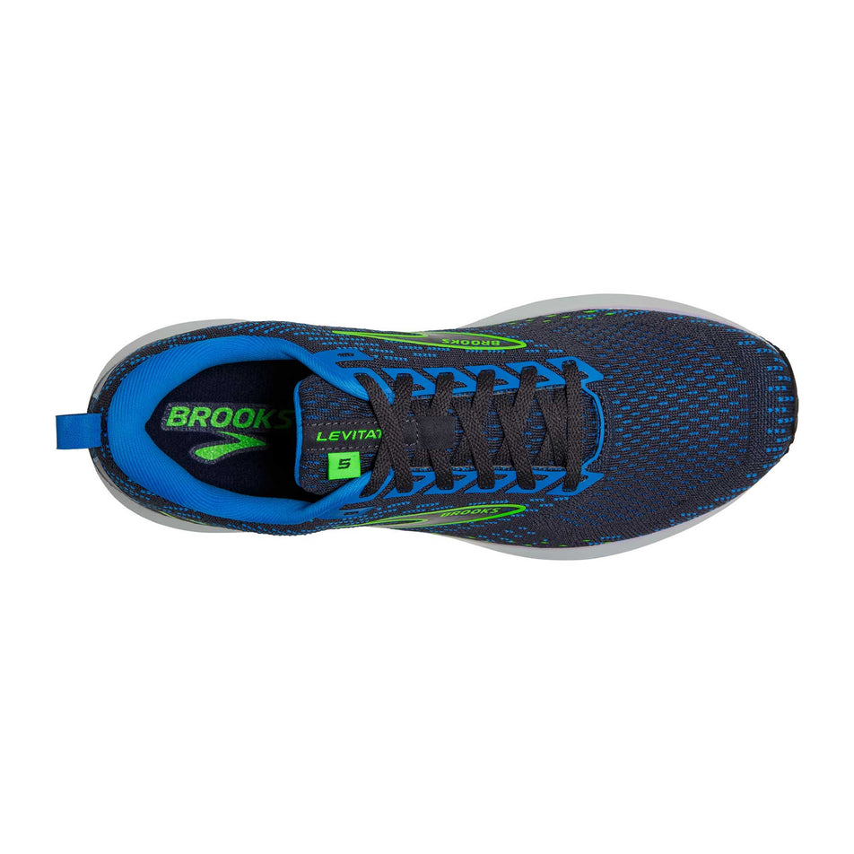 Upper view of men's brooks levitate 5 running shoes (6884436181154)