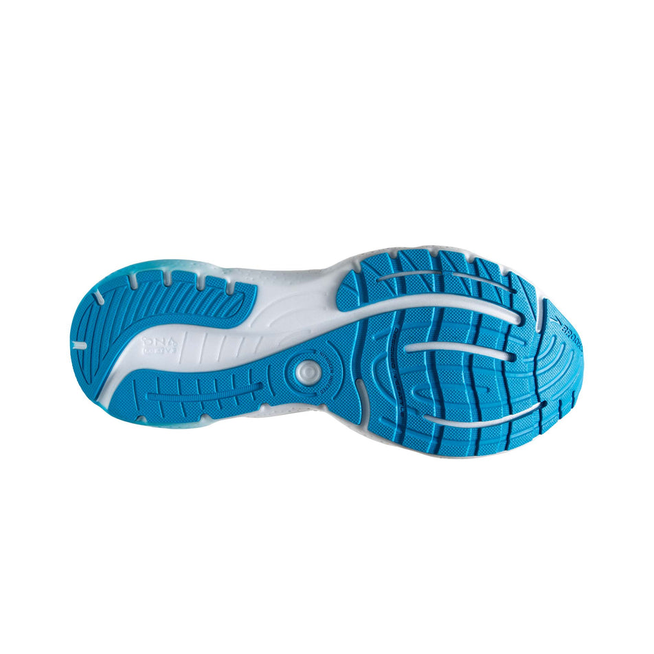 Outsole of the right shoe from a pair of Brooks Men's Glycerin 20 Running Shoes in the Black/Hawaiian Ocean/Green colourway (7901108240546)