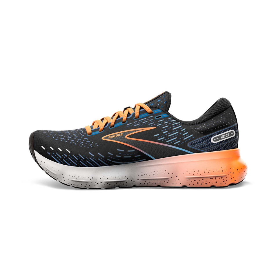 Right shoe medial view of Brooks Men's Glycerin 20 Running Shoes in black. (7725142147234)