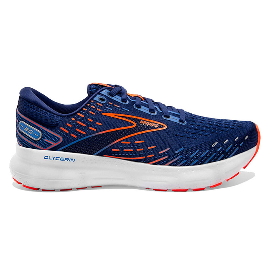 Lateral view of men's brooks glycerin 20 running shoes (7328971423906)