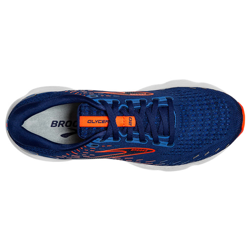 Upper view of men's brooks glycerin 20 running shoes (7328971423906)
