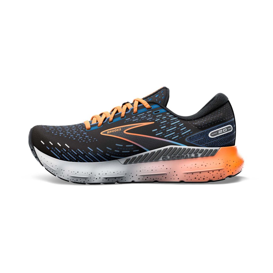Right shoe medial view of Brooks Men's Glycerin GTS 20 Running Shoes in black. (7725145194658)